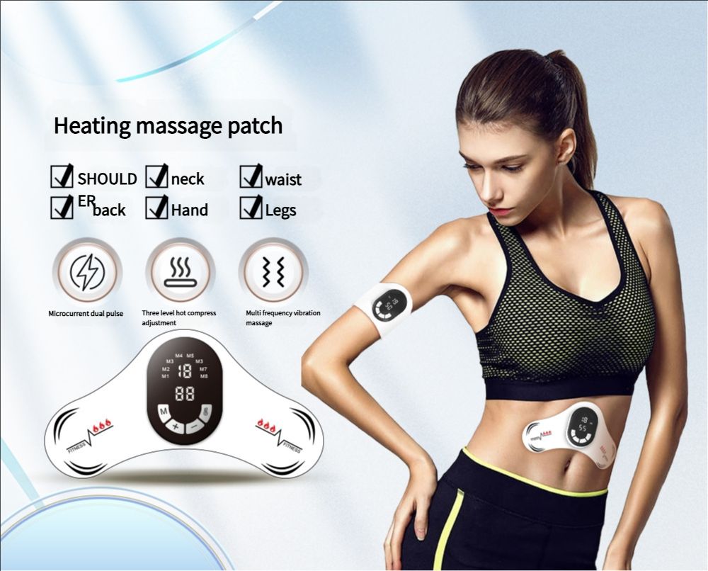 Smart EMS massager, abdominal muscle toner, heating body toner lazy waist and abdomen abdominal toner fitness hot compress cervical vertebrae massager for eliminating belly fat, abdominal toner machine for abdominal exercise slimming and firming, lower back massager for women men to relieve pain, unisex gift