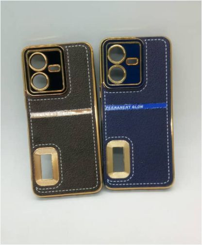 Vivo Y22|Y22s Logo Gold Chrome Back Case 