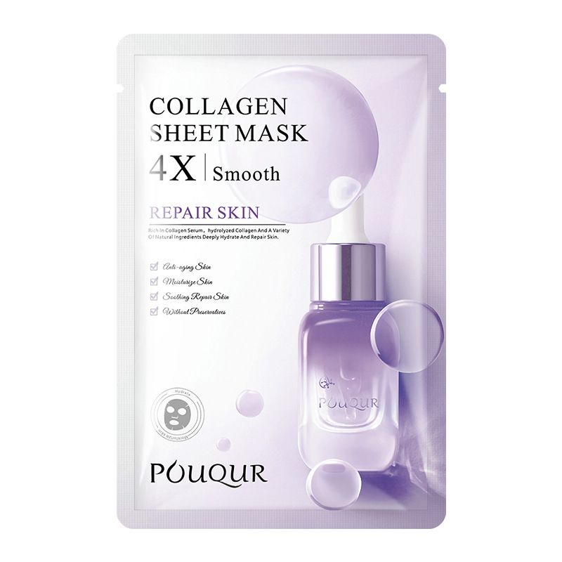 Collagen Essence Facial Mask Sheet Soothing & Moisturizing, Redness & Sunburn Relief, Daily Skin Treatment Solution Sheet Mask - Hydrating & Soothing Facial Mask with Panthenol-Hypoallergenic Self Care Sheet Mask for All Skin Types - Natural Home Spa Treatment Masks