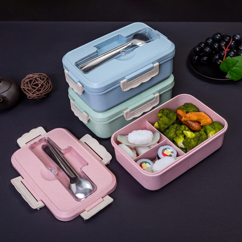 1022 Bento Box for Kids Lunch Box Portable Bento Lunch Box with 3 Compartments Lunch Containers Leak-Proof Meal Prep Containers
