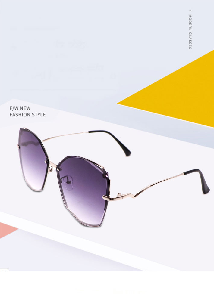431 Large Frame Metal Irregular Ladies Polarized Color Fashion Sunglasses UV400 Street Shot Shades for Women Men Eyeglasses
