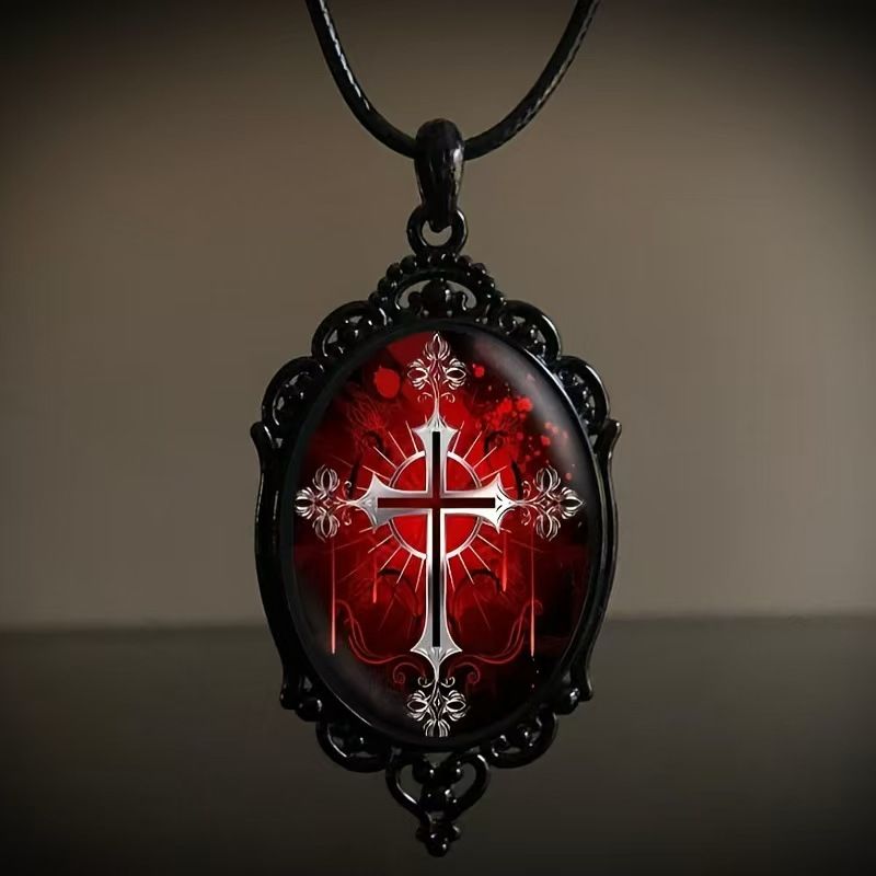 Time Stone 18x25mm Glass Necklace, Pendant Necklace unisex women men free shipping