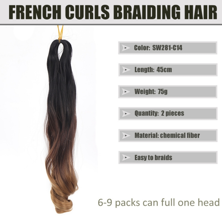 Wigs female French Curly hair Crochet needle weave Hair 2-piece set Curly hair Braid cauda equina big roll cauda equina CRRSHOP women beauty care hair dressing wigcolor  # 10