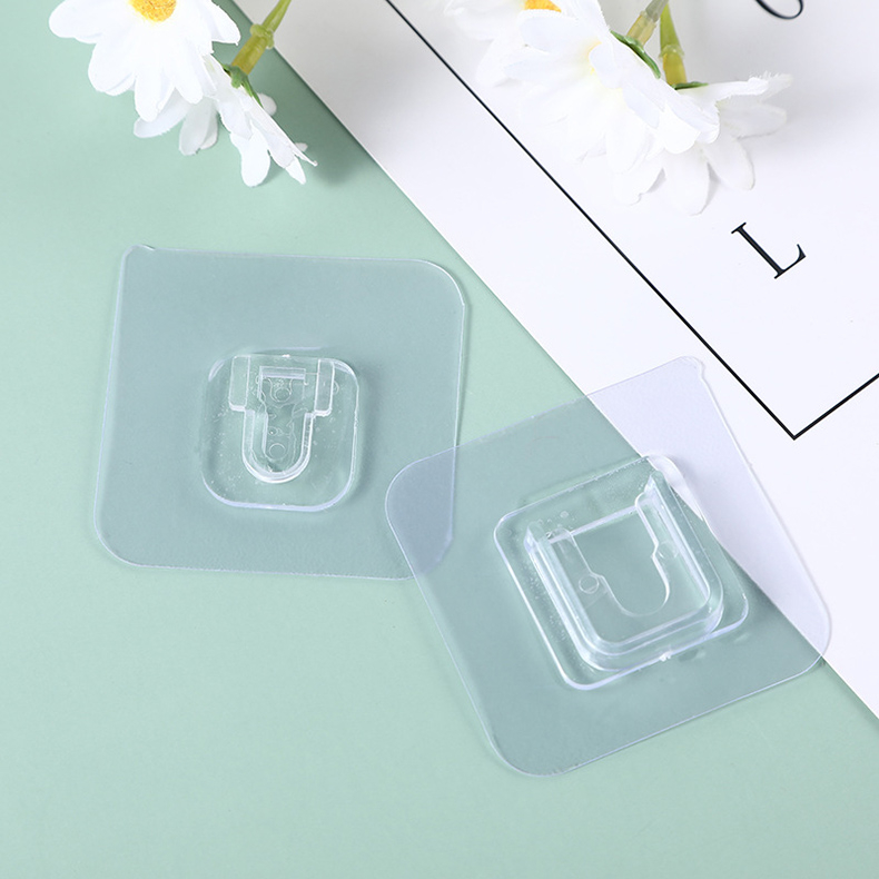 Double-Sided Adhesive Wall Hooks Hanger Strong Transparent Hooks Suction Cup Sucker Wall Storage Holder For Kitchen Bathroom