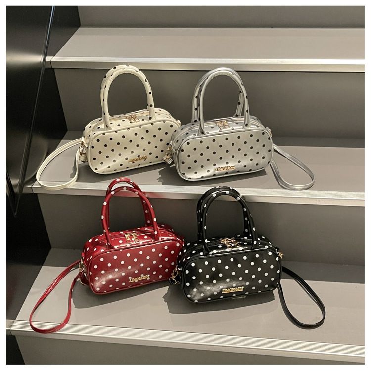 Cute Polka Dot Pillow Shaped Women Handbag, Stylish Multi-purpose Purse, Portable Shoulder Crossbody Tote Bag for Daily Travel
