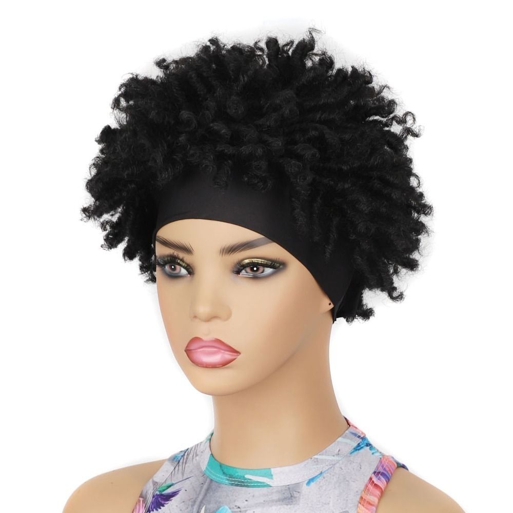TopKiss Cool Ice Silk Wig Headgear for Women - Generous Curly Style with Headband