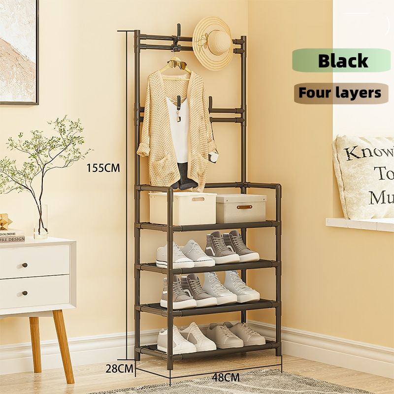 Shoe and hat rack, clothing rack, door clothing multifunctional storage rack, shoe rack CRRSHOP black white outdoor furniture 
