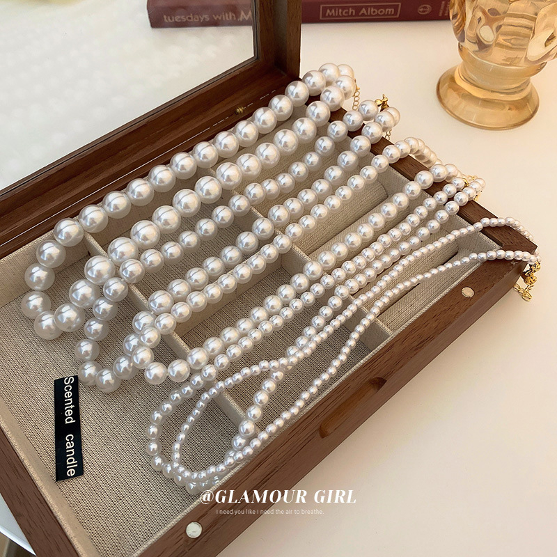 Big Pearl Necklace Fashion Necklace Temperament Clavicle Chain Collars Party Jewelry