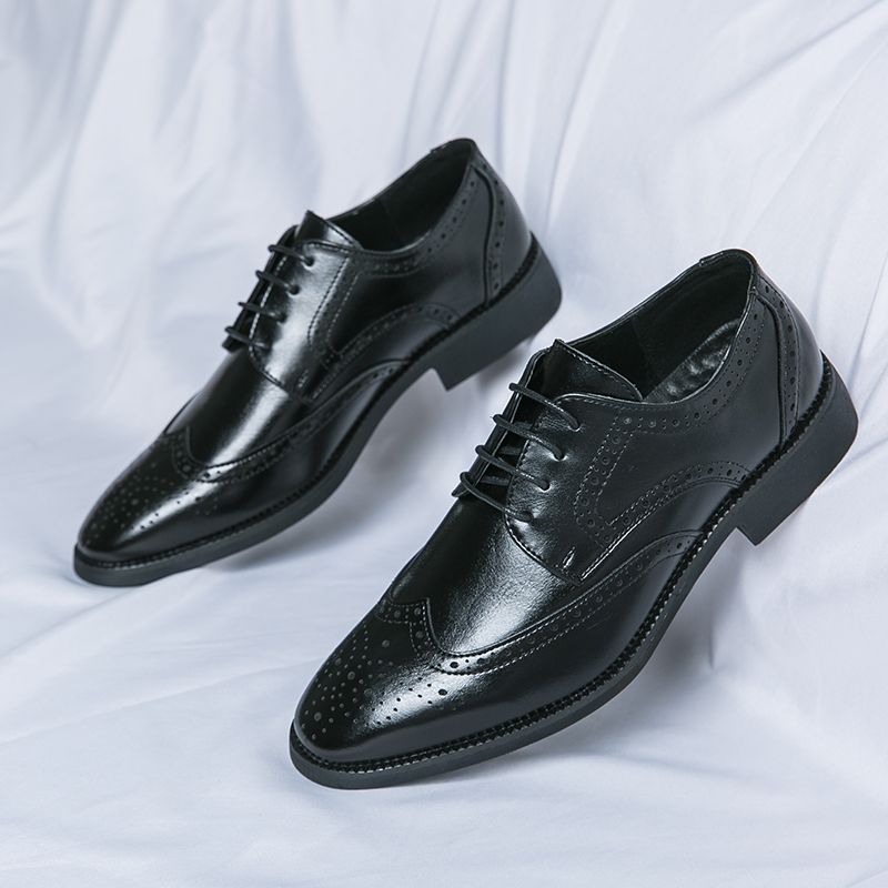 Men Oxford Brogue Leather Shoes Man Elegant Dress Formal Shoe Male Footwears The Suit For Official Office Wedding Party Business
