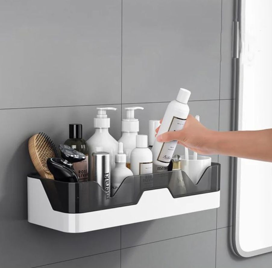 Bathroom Shelf Organizer，Shampoo Shelf -1pcsgrey&white