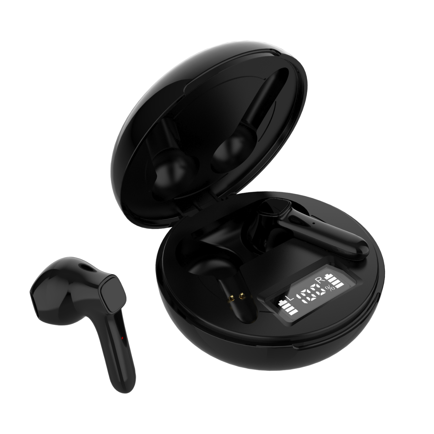 Wireless Earbuds, Bluetooth 5.0 Wireless Headphone 72H Playtime Hi-Fi Stereo Sound, Waterproof in-Ear Wireless Earphones Mic, LCD Digital Display