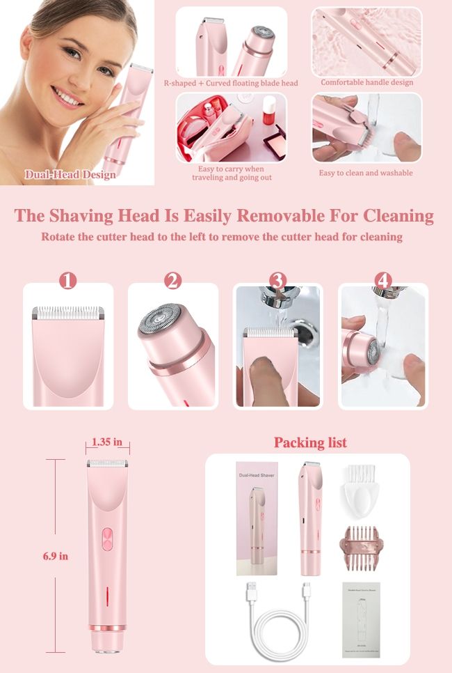 Epilator Women's Depilatory Device Double Head Shaver Private Parts Trimmer Anti-scratch Digital Display Electric Shaver Women's Epilator