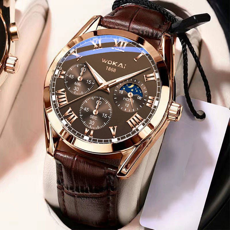 Men's Luminous Waterproof Wrist Watch, Stainless Steel Quartz Watch