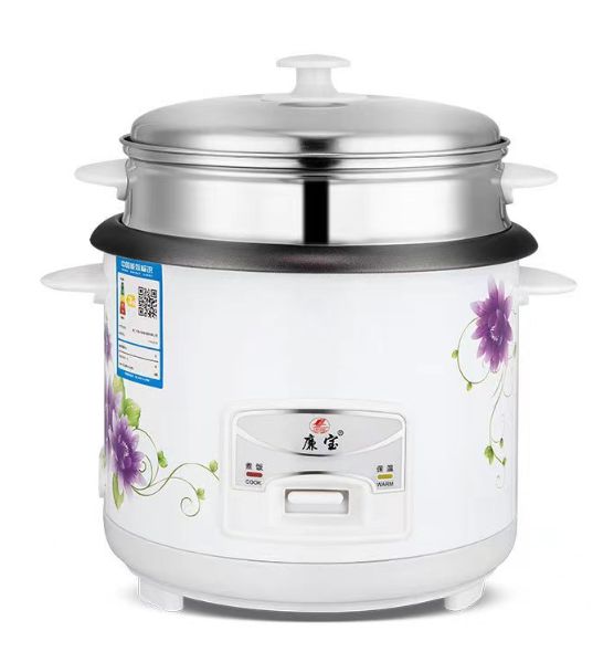 Housewares 6-Cup (Cooked) (3-Cup Uncooked) Pot Style Rice Cooker and Food Steamer, White or grey, Grain Cooker with Automatic Warm Mode, Steamer, One-Touch Operation