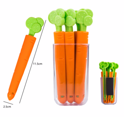 5PC Sealing Tongs Food Bag Closure Clip Cartoon Carrot Shape Moisture-Proof Clamp Fresh Keeping Sealing Clip Kitchen Accessories