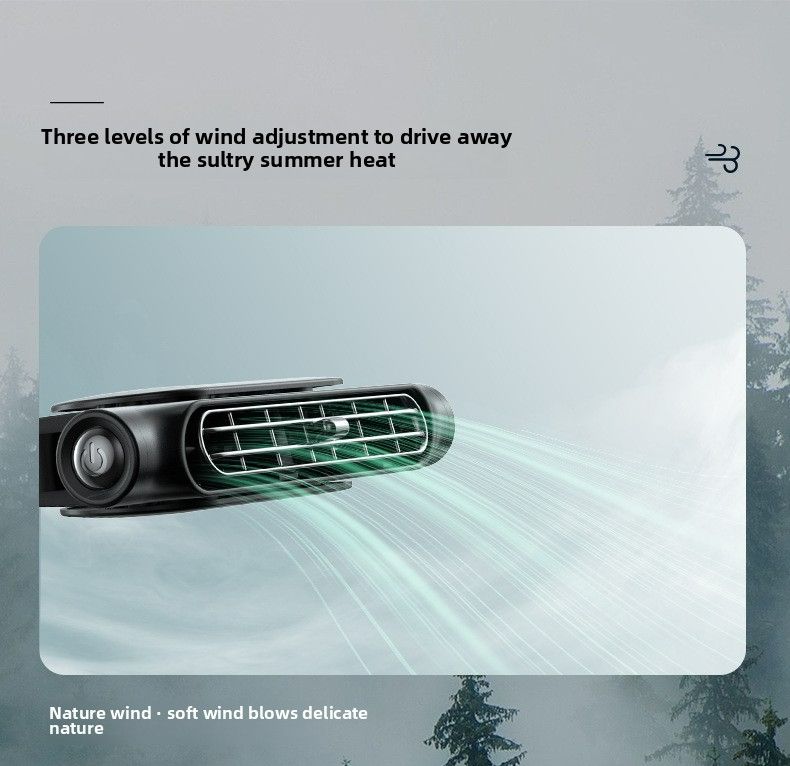 2025 creative new product car seat fan, USB plug-in bladeless rear pillow cooling back seat fan for car.