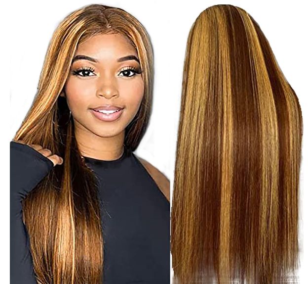 Ohemaa Strands Premium 100% Unprocessed Human Hair 13x4 STW Straight Brown Lace Front Wigs Human Hair for Women