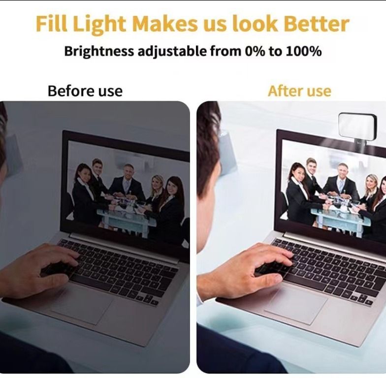 Mobile phone, computer, tablet, video conference, fill light, live stream, selfie, photo clip, dual color warm light