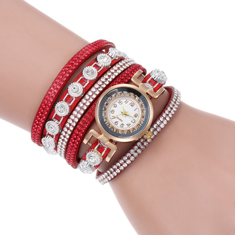 New winding strap small circular watch, simple and fashionable casual women's watch
