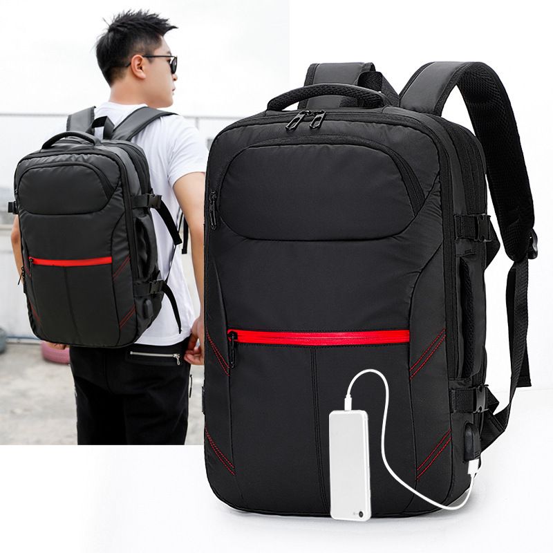 Multi functional men's business computer backpack with expandable USB charging Oxford cloth backpack