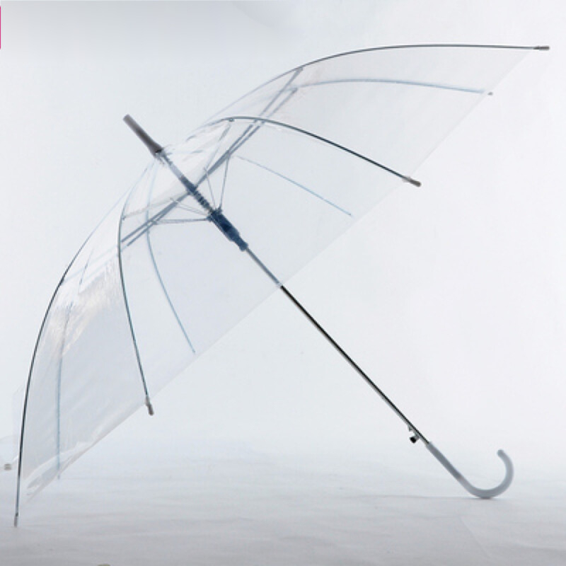 AKAKD Su Chao Korean version of the new creative umbrella pvc color red transparent umbrella fashion sunshade blocking wind umbrella straight rod long handle sunshade umbrella
