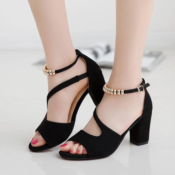 Limited time sale Fashionable and versatile ladys heels womens heels ladies heels Coarser heel shoes