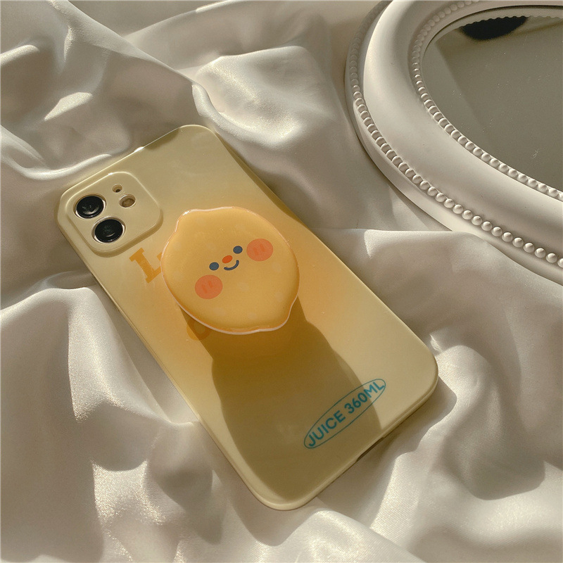 Gradient Cute Expression Suitable for iphone 11 12 pro max Ring Holder Stand Mobile Phone Shell xs/xr/8p Female