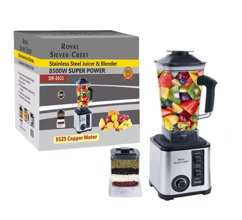 ROYAL SILVER CREST Grinder 8500W 2 in 1 heavy duty commercial mixer soundproof juicer and blender with high-quality DR-2033