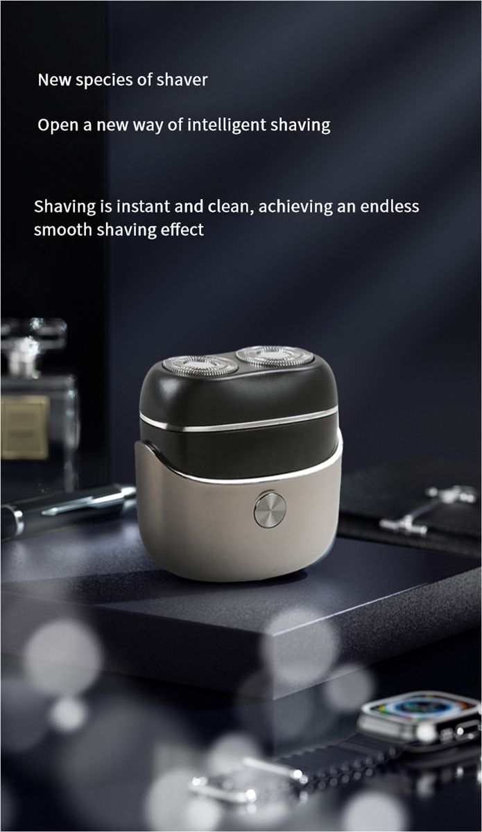 New mini electric shaver, fully washable with dual magnetic heads, suitable for home use and portable, men's facial hair trimmer
