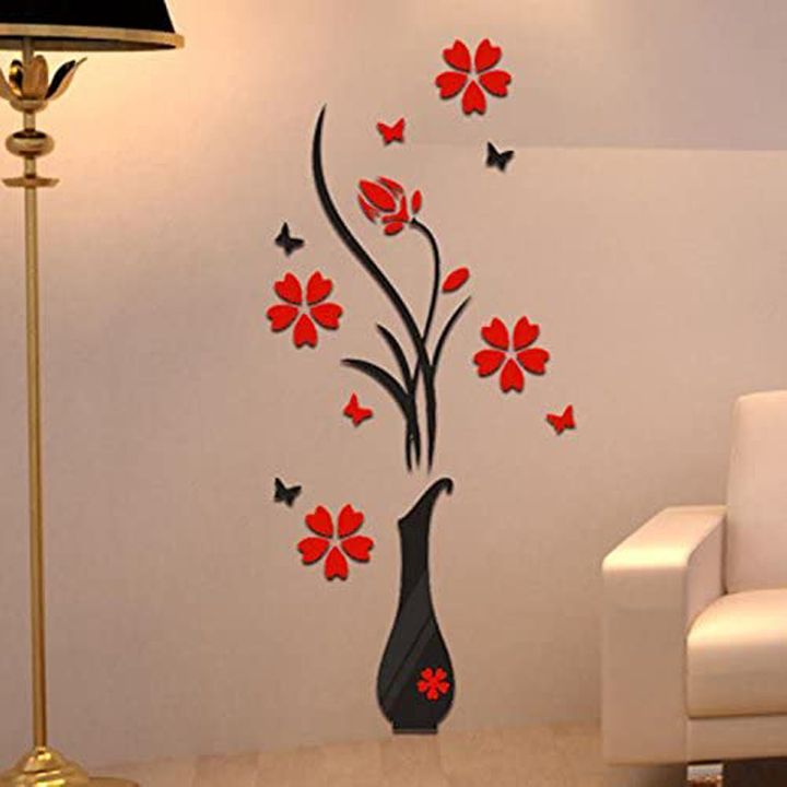 Flower Tree Crystal Arcylic 3D Wall Stickers Decal Home Decor Wall Stickers for Bedroom Wall Decor 