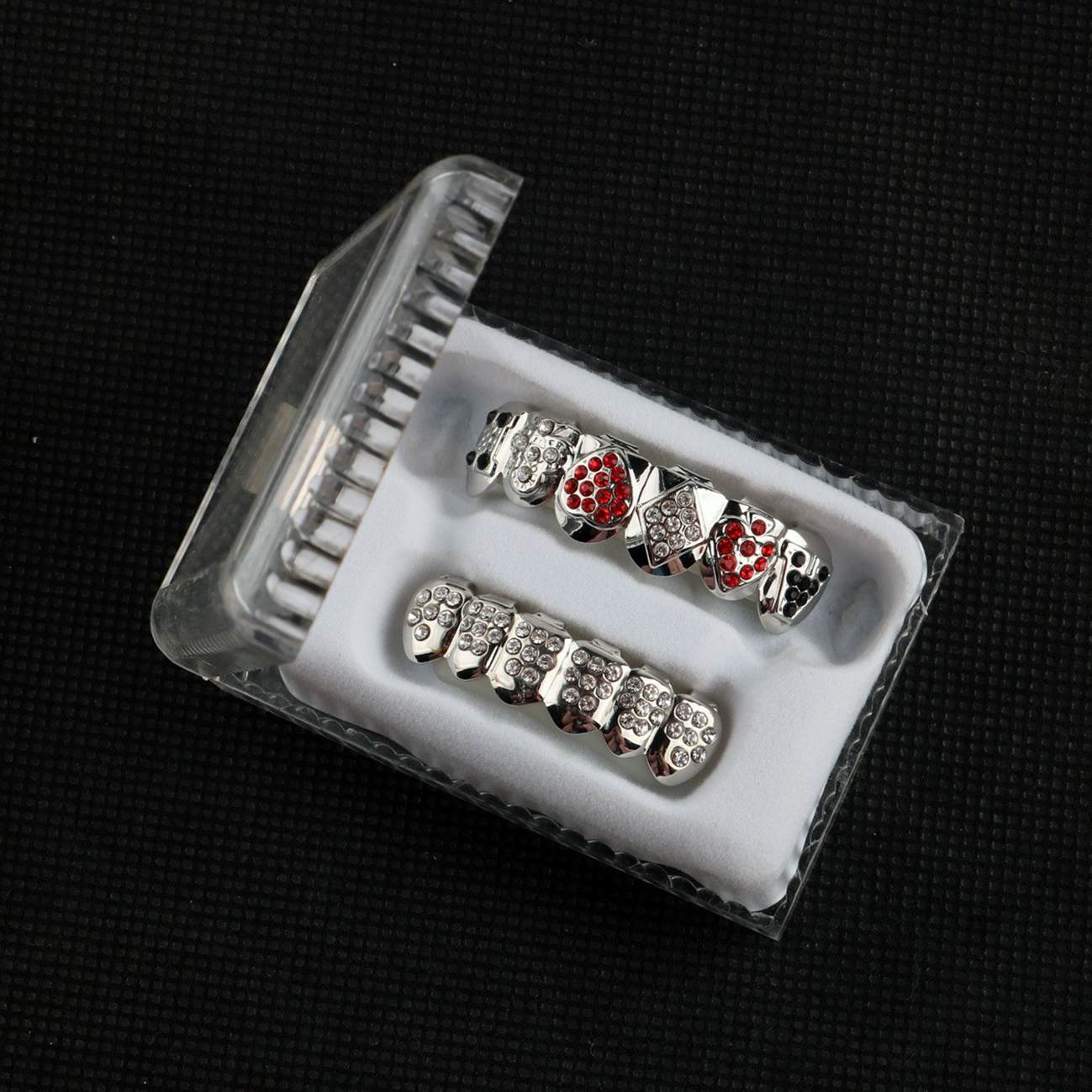 hiphop playing cards colored diamond grillz decoration hiphop grillz diamond set silver diamond grillz