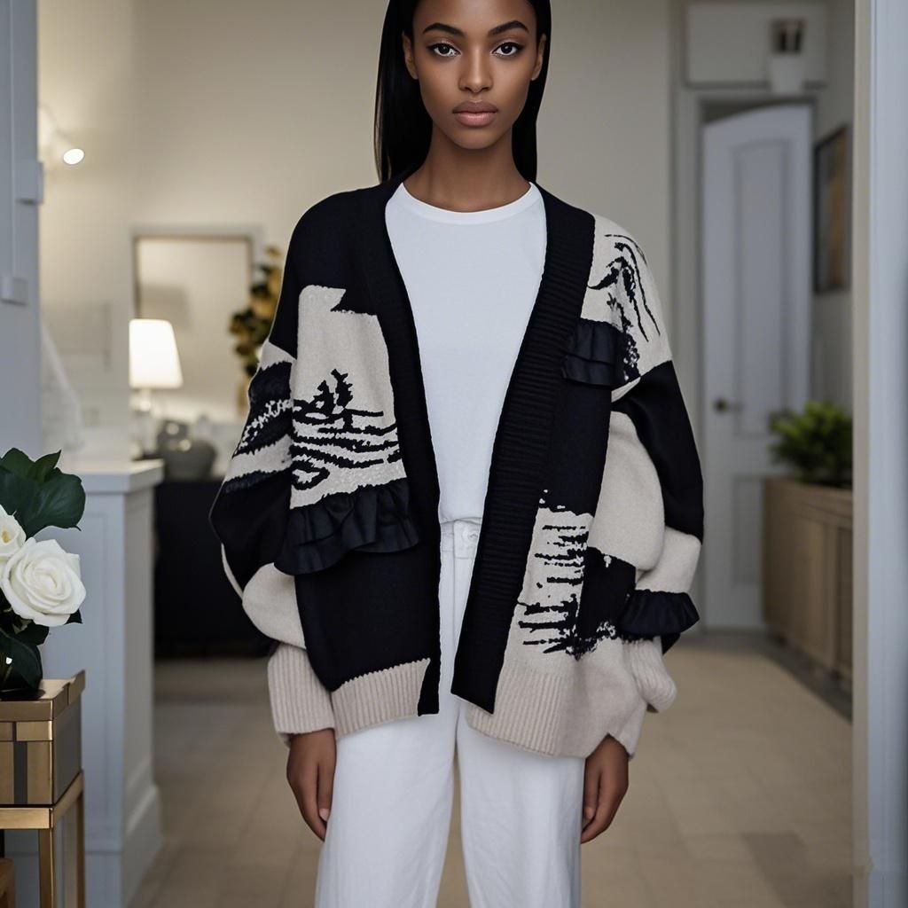 Wool knit Sweater Round Women's Sweater