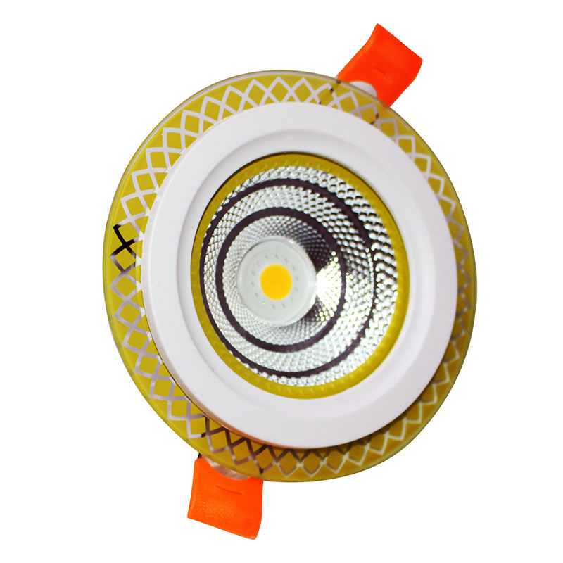 Leopard Cat 7W Downlight Warm white + blue light + purple lightRa=85 630Lm Tricolor Downlight  plastic embedded recessed led spotlight for home office led Downlight Ceiling Lights