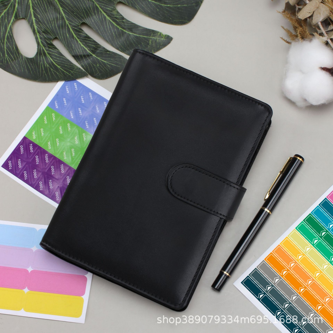 XJYS-010 A6 PU Leather Budget Binder Notebook Cash Envelopes System Set,with Binder Pockets for Money Budget Saving Bill Organizer