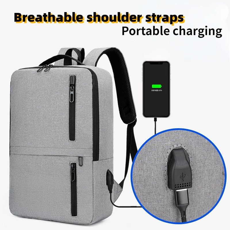 Backpack Rechargeable Business Work Backpack men's bags blue black grey bag CRRshop free shipping male female best sell portable USB interface business backpack man Multi-functional close-fitting waterproof leisure computer bag