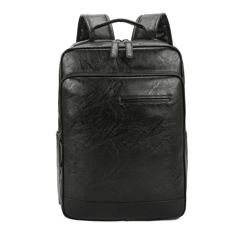 Men's bag large capacity men's backpack business casual waterproof wear-resistant pu trend student computer schoolbag 1006