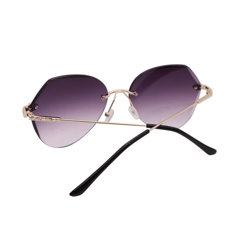 8989 Square Rimless Sunglasses Women Brand Designer Rhinestone Polygon Ladies Sunglasses Trimming Irregular