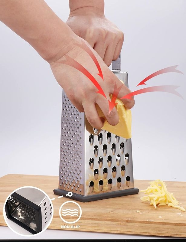Wannilen Cheese Grater, Box Grater for Cheese Stainless steel Vegetable Slicer Food Shredder 4-sided Convenience Gadgets for kitchen