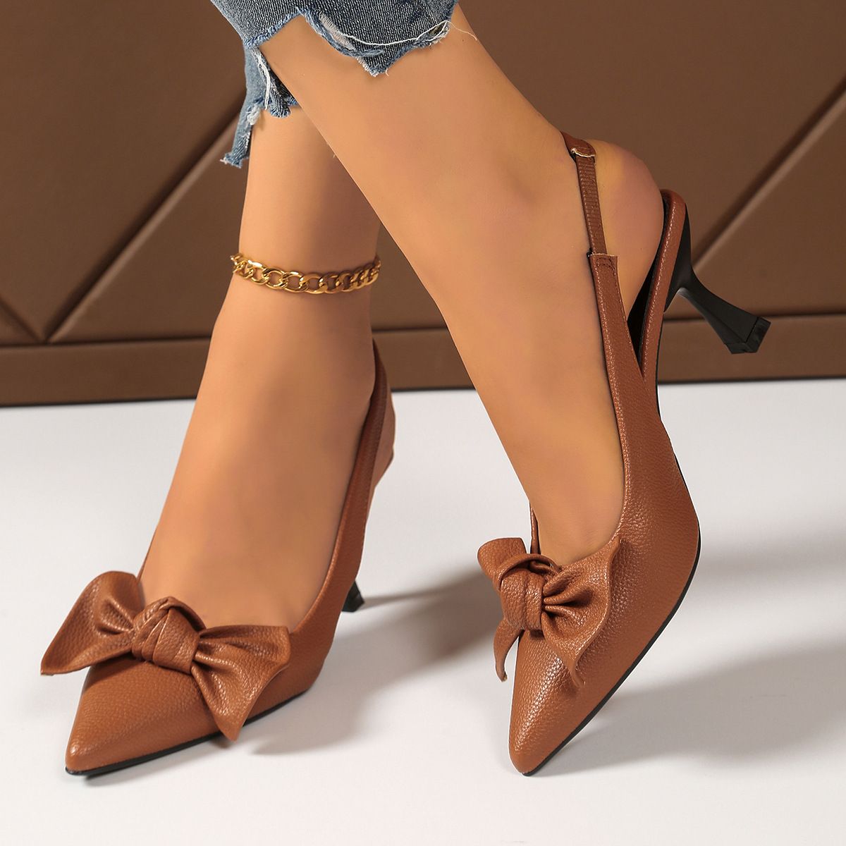 2025 Summer New Thin High Heels Sandals Women's Bow Tie Peep-Toe Elegant Dressy Large Size Evening Sandals

