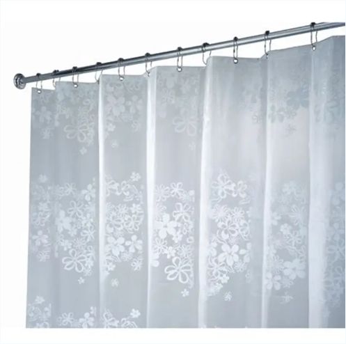 72X72cm Modern Waterproof Shower Curtain Eco-Friendly Printed PVC and Fabric with PEVA for Family Bathroom Use
