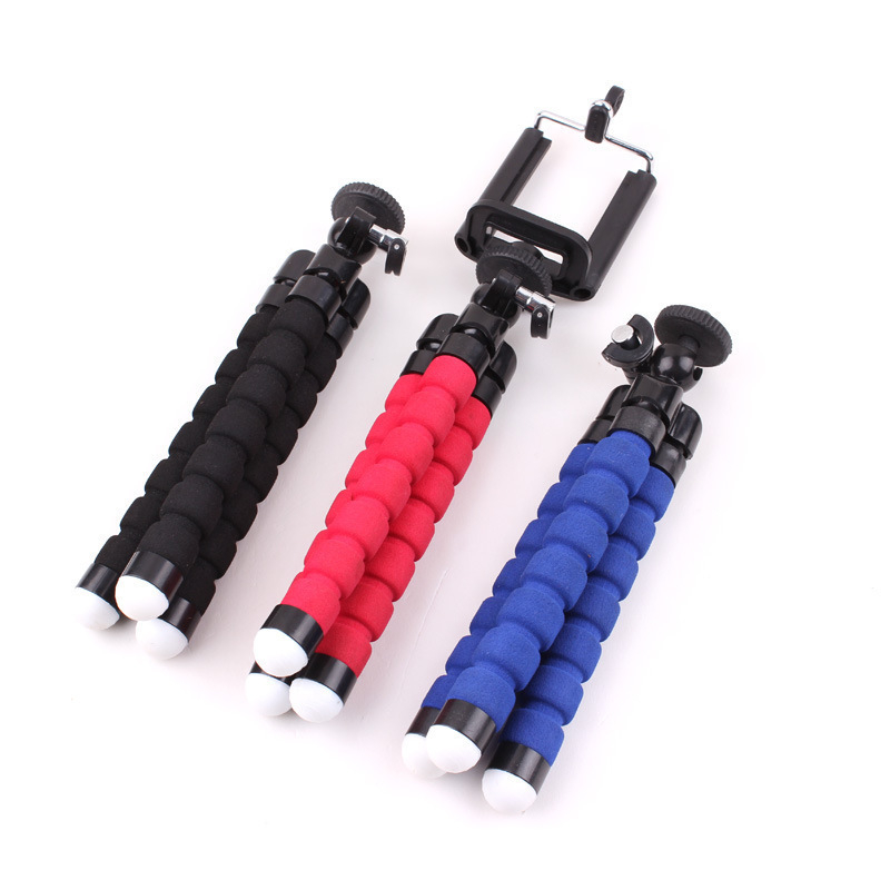 Tripod flexible portable mobile phone holder foldable bracket Red tripod and stand 2 in 1