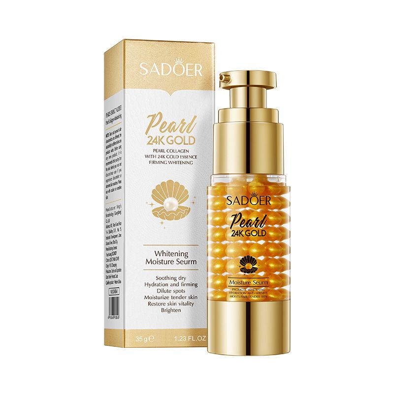 SADOER 24K Gold Pearl Collagen Whitening Moisturizing Essence Lotion Hydrating Delicate Essence Lotion