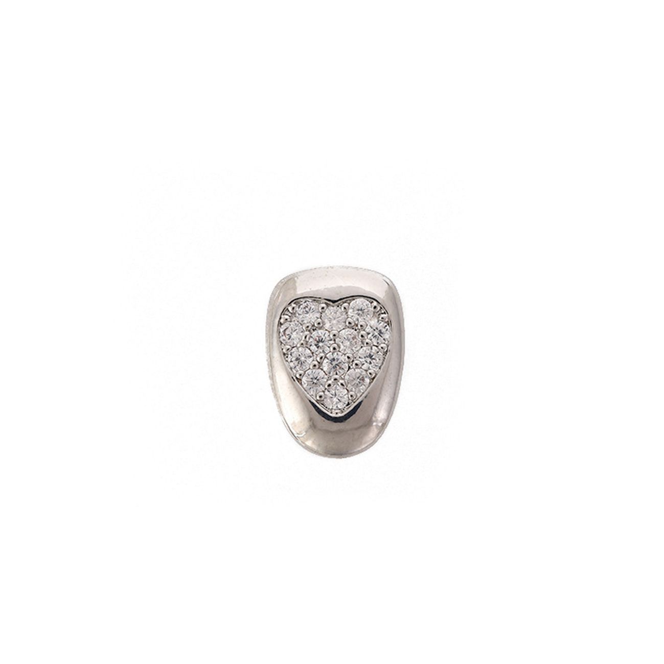 HIPHOP grillz braces single gold/silver inlaid zircon teeth grillz tooth grillz gold teeth silver teeth【Heart inlaid diamond】