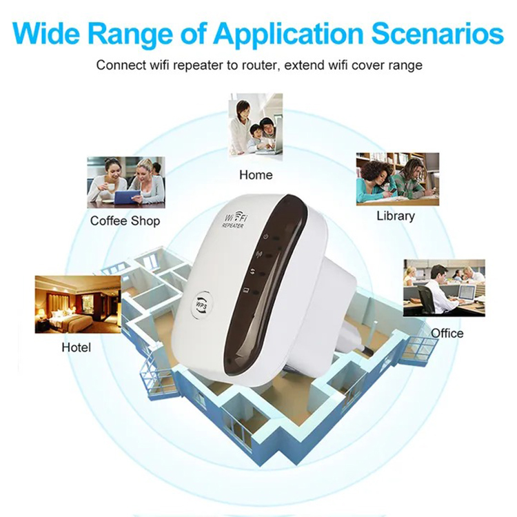 Wireless Wifi Repeater Wifi Range Extender Router Wi-Fi Signal Amplifier 300Mbps WiFi Booster 2.4G UK plug