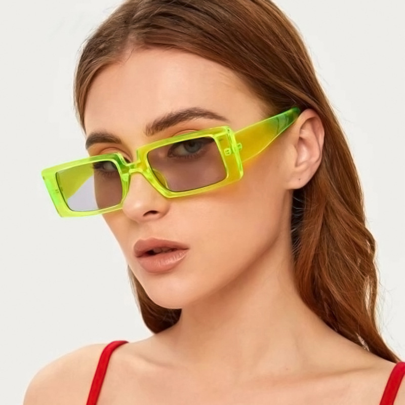 88693 Fashion Transparent Square Sunglasses Woman Brand Designer Sun Glasses Male Rectangle Female Eyewear Small Frame Vintage