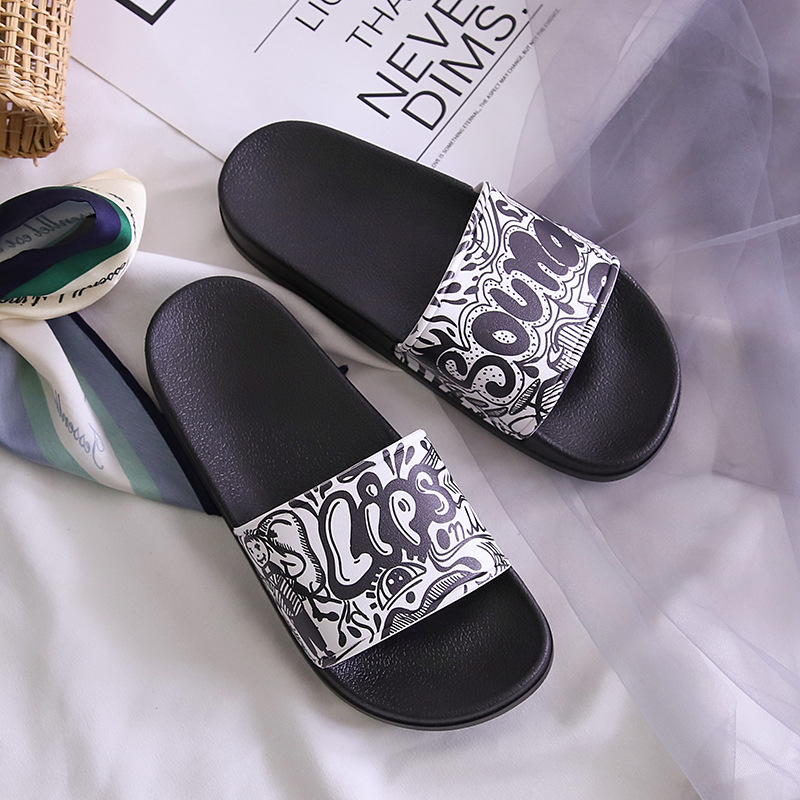 Unisex Cute Slide Sandals Kawaii Slippers Shower Non-Slip Bathroom Spa Sandals Comfort Lightweight for Couple Lovers