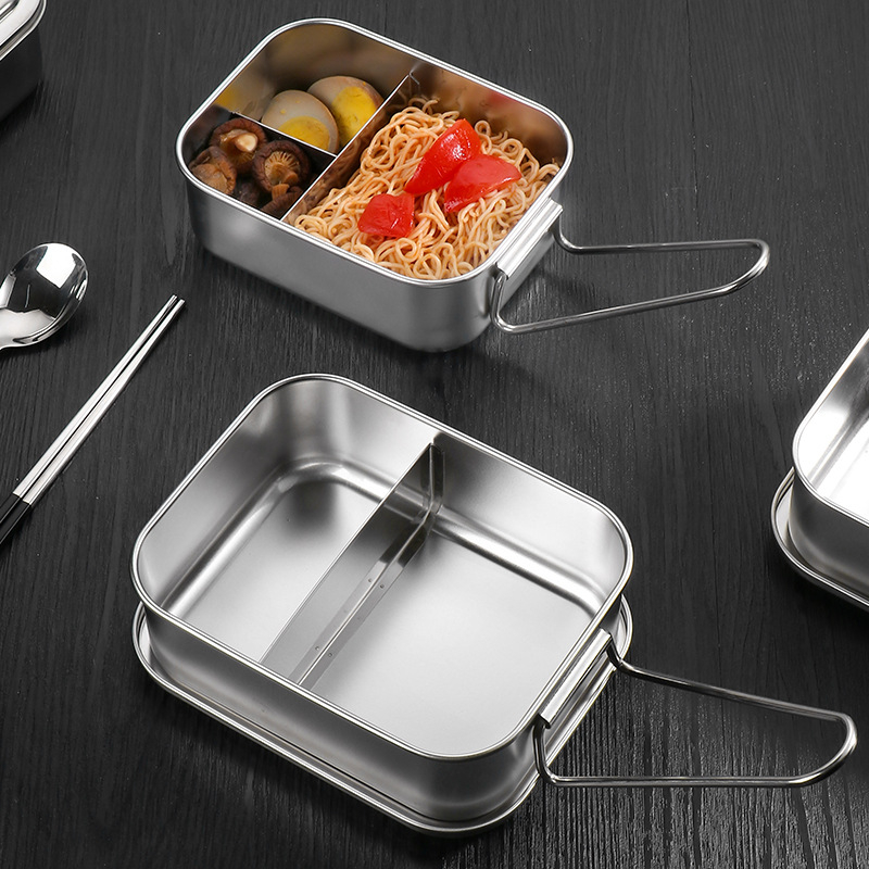 RY073 304 Stainless Steel Bento Lunch Box for Child Portable Grids Hermetic Food Storage Container Leakproof Picnic Thermal Boxes