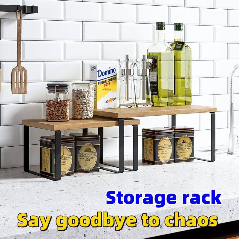 Scalable kitchen storage rack, cabinet inner layer rack, cabinet partition, multi-layer pot rack, seasoning, dish storage rack CRRSHOP free shipping 