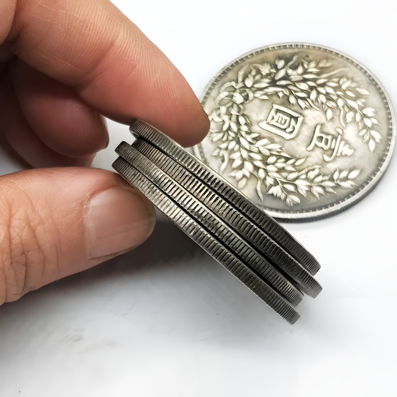 Yuan Daitou silver yuan full set of oceanic stalls live antique crafts Republic of China commemorative coins iron plated silver yuan