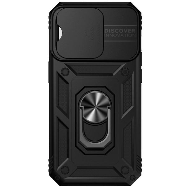iPhone Case with Slide Camera Cover & Kickstand, Built-in 360 Rotate Ring Stand Magnetic Cover Case for Apple iPhone(Black)